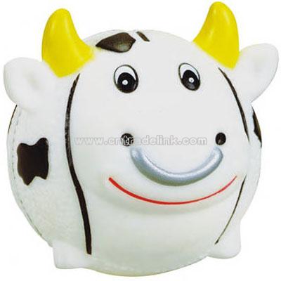 Basketball shape bull with black accents - Hard rubber animal shape bank