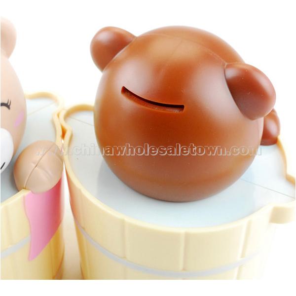 Bath Bear Piggy Coin Bank Money Can