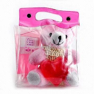 Bath Gift Set with a Toy Bear in a PVC Bag