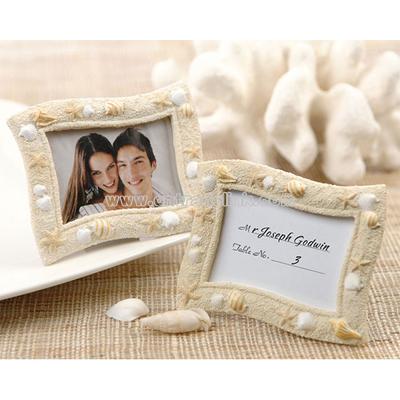 Beach Themed Seashells Place Card Holder/Photo Frame