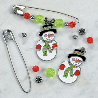 Beaded Snowman Charm Pin Craft Kit