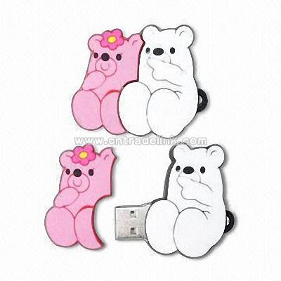 Bear-shaped PVC USB Flash Drive