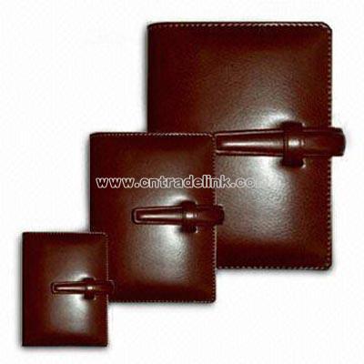Belt-style Closure PU Leather Portfolio