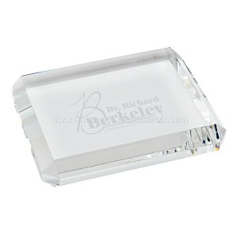 Beveled Crystal Paperweight - Rectangle