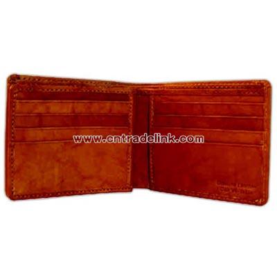 Bi-fold badge credit card wallet