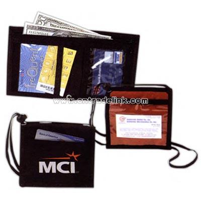 Bi-fold neck wallet