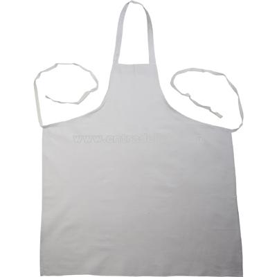 Bib apron economy white no pockets