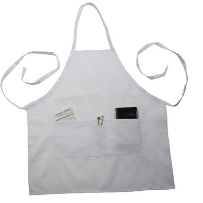 Bib apron white 65 / 35 poly / cotton twill