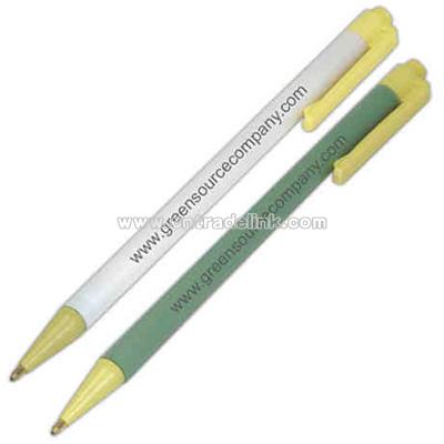 Biodegradable corn plastic click ballpoint pen