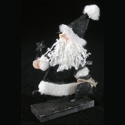Black & White Santa with Sack and Star, Small