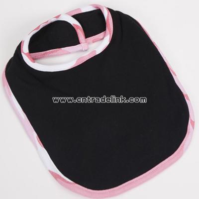 Black Bib with Pink Camo Trim