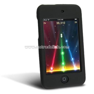 Black Clip-on Rubber Coated Case for Apple iPod Touch Gen2