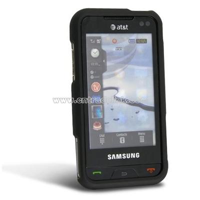 Black Clip-on Rubber Coated Case for Samsung Eternity A867
