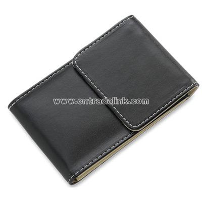 Black PU Leatherette Business Card Case