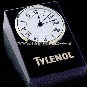 Black large wedge marble arch clock