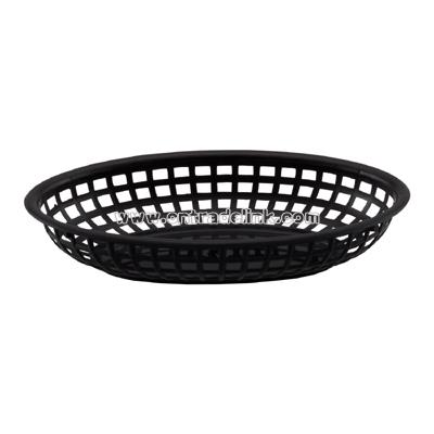 Black oval plastic fast food basket 8 1/2