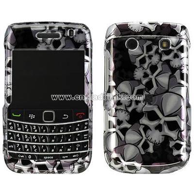 BlackBerry Onyx 9700 Black Skull Designed Crystal Case