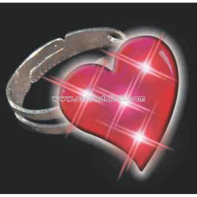Blank groovy heart ring with flashing led lights
