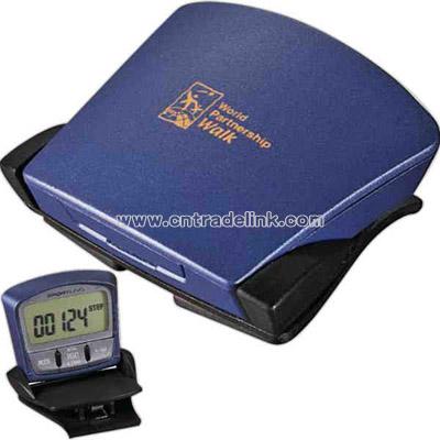 Blue ABS plastic total fitness pedometer
