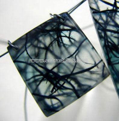 Blue Fibers Resin Pendant