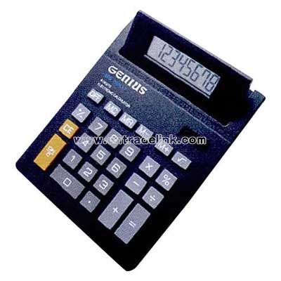 Blue and silver square shaped calculator