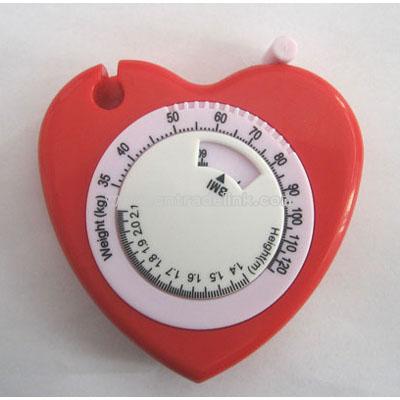 Body tape measure with body mass index scale