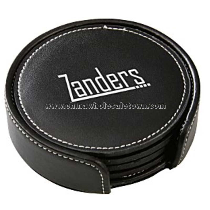 Bonded Leather Coaster Set