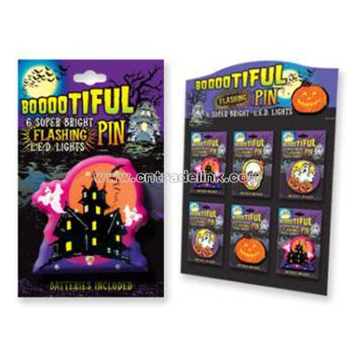 Boootiful Halloween Flashing Pins With Display
