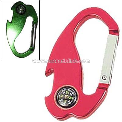 Bottle Opener Carabiner With Compass