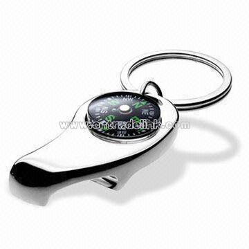 Bottle Opener Keychain with compass