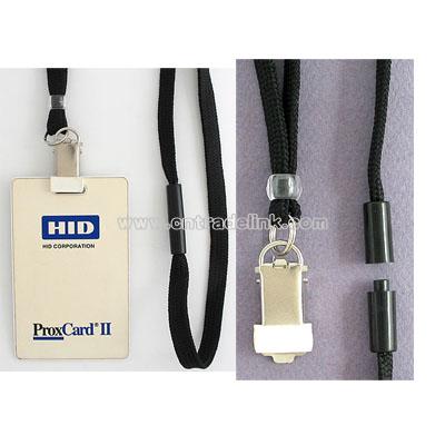 Breakaway Card Clamp Badge Lanyards With Bead