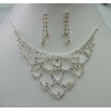 Bridal Rhinestone Necklace Jewelry Set