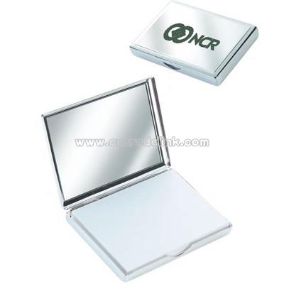 Bright silvertone finish memo box with note paper