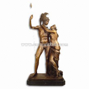 Bronze Lover Statue Mounted on Marble Base