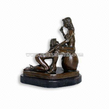 Bronze Mother and Baby Sculpture
