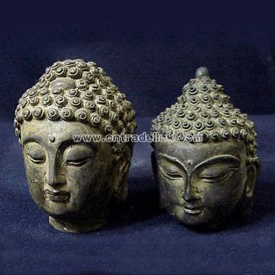 Bronze Temple Buddha Head Sculpture