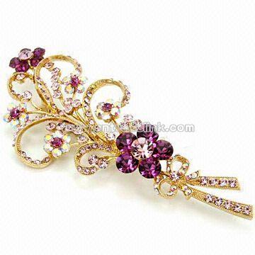 Brooch with Swarovski Rhinestone Decorations