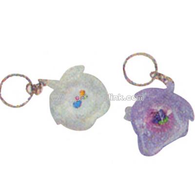 Brush shaped lip gloss key chain