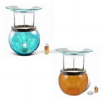 Bubbled Tealight Glass Holder with Fragrance Oil Burner