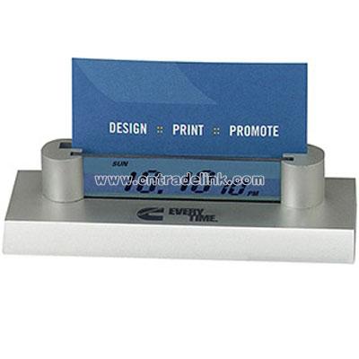 Business Card Holder LCD Clock