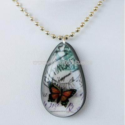 Butterfly on Vacation - Resin Pendant