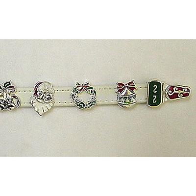 CHRISTMAS SLIDE BRACELET ON LEATHER