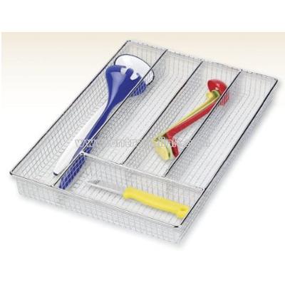 CHROME SMALL CUTLERY TRAY DISH RACK