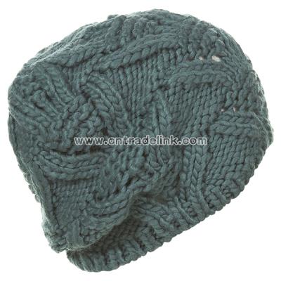Cable Oversize Beanie Hat