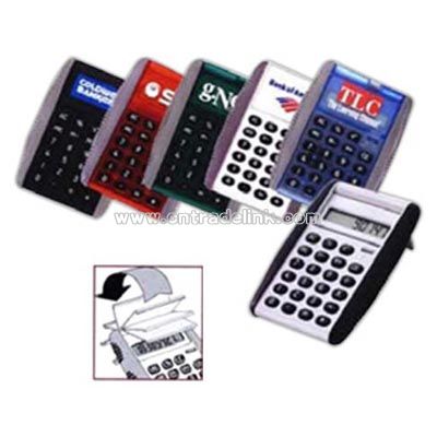 Calculator with automatically flip-up top design