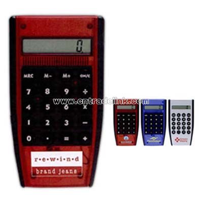 Calculator with black trim and raised buttons
