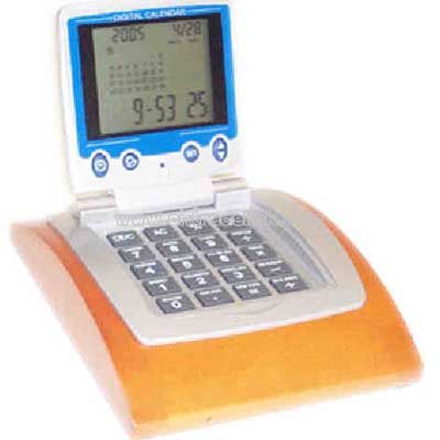 Calculator with calendar, world time and alarm