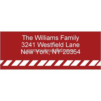Cane Stripe Red Address Label