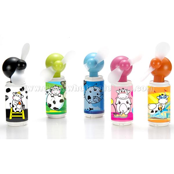 Cans Shaped Fan with milk cow design