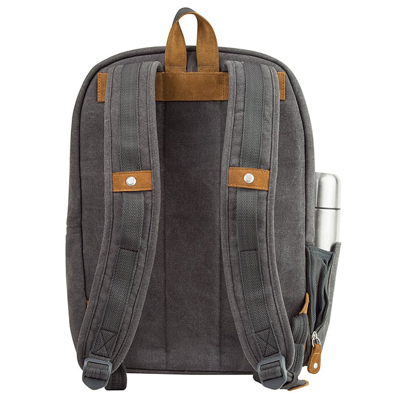 Canvas & Suede Secure Travel Personalized Backpack